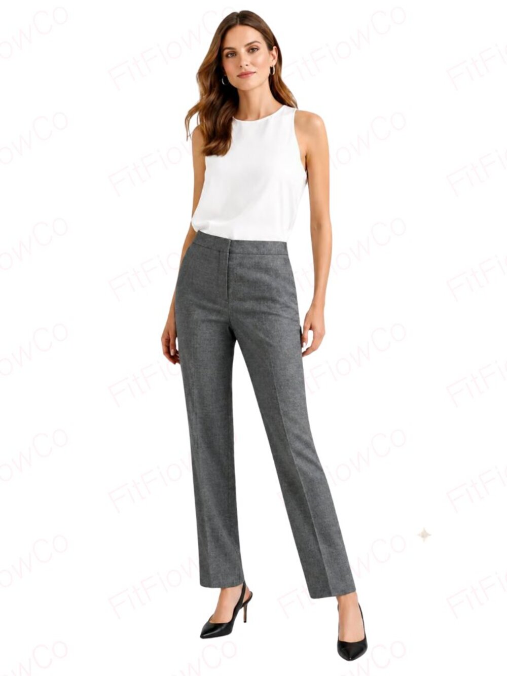 Ann Taylor Gray Tailored Dress Pants Women's 8 Career Trousers Straight Leg